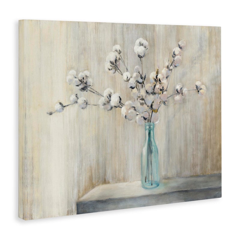 Stupell Industries Beautiful Cotton Flower Grey Brown Painting Canvas Wall Art Design By Artist Julia Purinton - Image 3